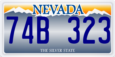 NV license plate 74B323