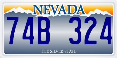 NV license plate 74B324