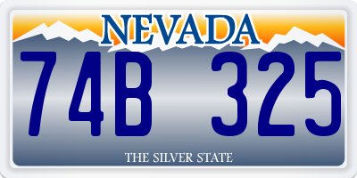 NV license plate 74B325