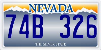 NV license plate 74B326