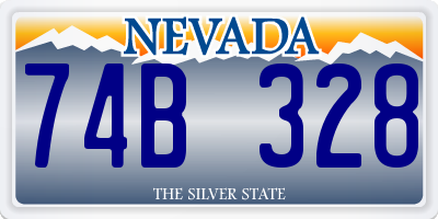 NV license plate 74B328