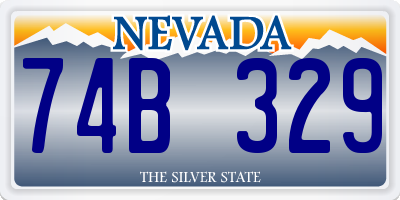 NV license plate 74B329