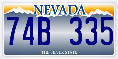 NV license plate 74B335