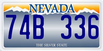 NV license plate 74B336