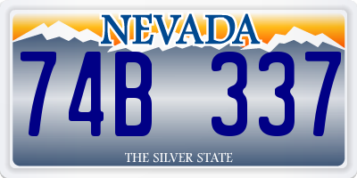 NV license plate 74B337