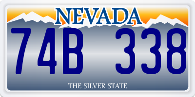 NV license plate 74B338