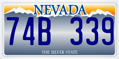 NV license plate 74B339