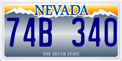 NV license plate 74B340