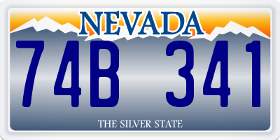 NV license plate 74B341