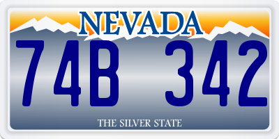 NV license plate 74B342