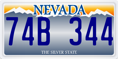 NV license plate 74B344