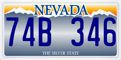 NV license plate 74B346