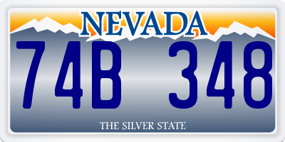NV license plate 74B348