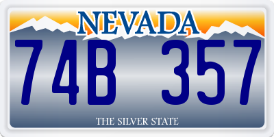NV license plate 74B357
