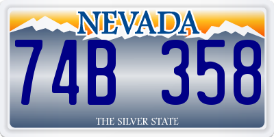 NV license plate 74B358