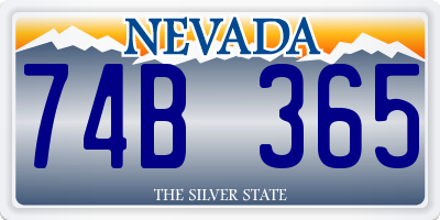 NV license plate 74B365