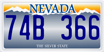 NV license plate 74B366