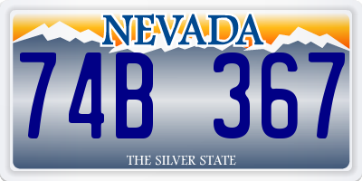 NV license plate 74B367