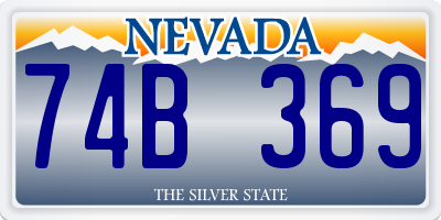 NV license plate 74B369