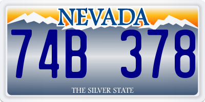 NV license plate 74B378