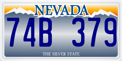 NV license plate 74B379