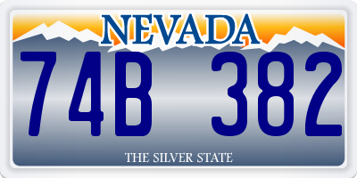 NV license plate 74B382