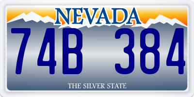NV license plate 74B384