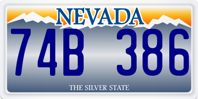 NV license plate 74B386