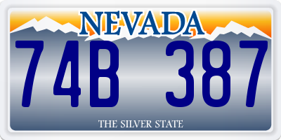 NV license plate 74B387