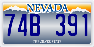 NV license plate 74B391