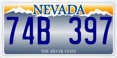 NV license plate 74B397