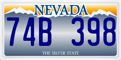 NV license plate 74B398