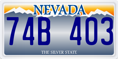 NV license plate 74B403