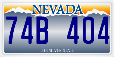 NV license plate 74B404