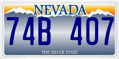 NV license plate 74B407