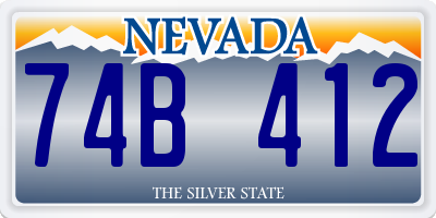 NV license plate 74B412