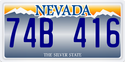 NV license plate 74B416