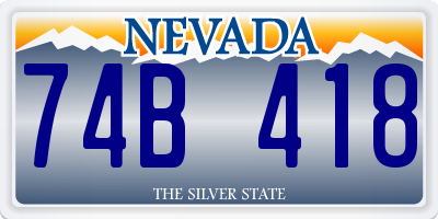 NV license plate 74B418
