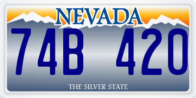 NV license plate 74B420