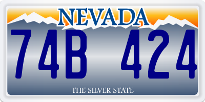 NV license plate 74B424