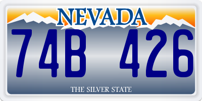 NV license plate 74B426