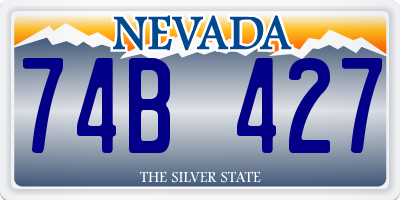 NV license plate 74B427