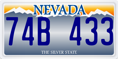 NV license plate 74B433