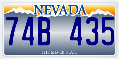 NV license plate 74B435