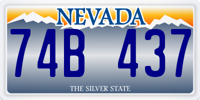 NV license plate 74B437