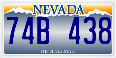 NV license plate 74B438