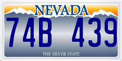 NV license plate 74B439