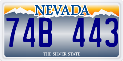 NV license plate 74B443