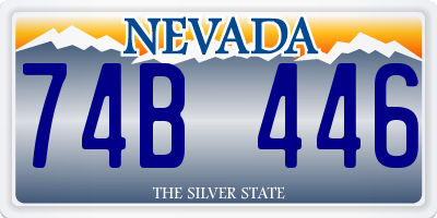 NV license plate 74B446