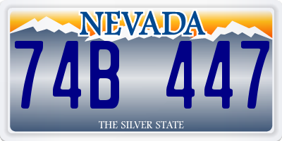 NV license plate 74B447